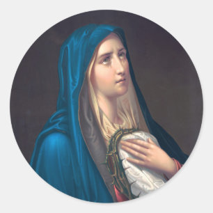 Virgin Mary crying, E. Steinmann  Classic Round Sticker