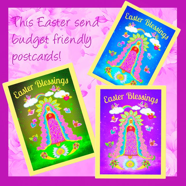 Virgin Mary Easter Blessings Postcard (Creator Uploaded)