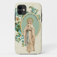 Virgin Mary Fatima Holy Rosary Religious Floral