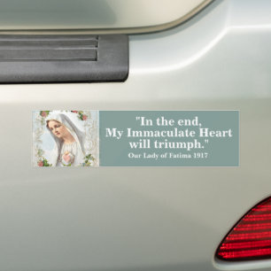 Virgin Mary Fatima Immaculate Heart Religious  Bumper Sticker