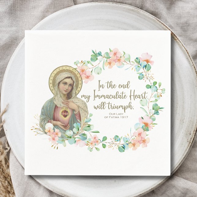 Virgin Mary Fatima Immaculate Heart Ukraine Russia Napkin (Creator Uploaded)