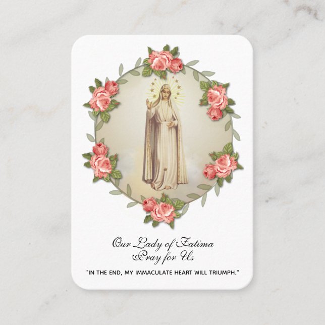 Virgin Mary Fatima Prayer Rosary Catholic Business Business Card (Front)