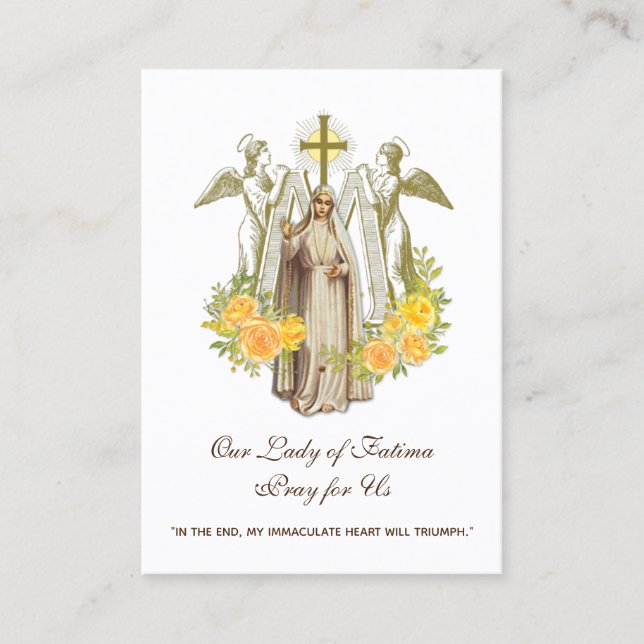 Virgin Mary Fatima Prayer Rosary Catholic Business Card (Front)