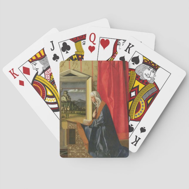 Virgin Mary, from The Annunciation diptych (oil on Playing Cards (Back)