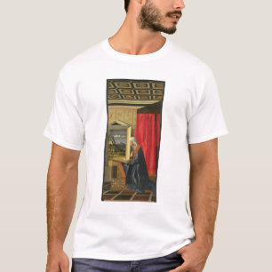 Virgin Mary, from The Annunciation diptych (oil on T-Shirt