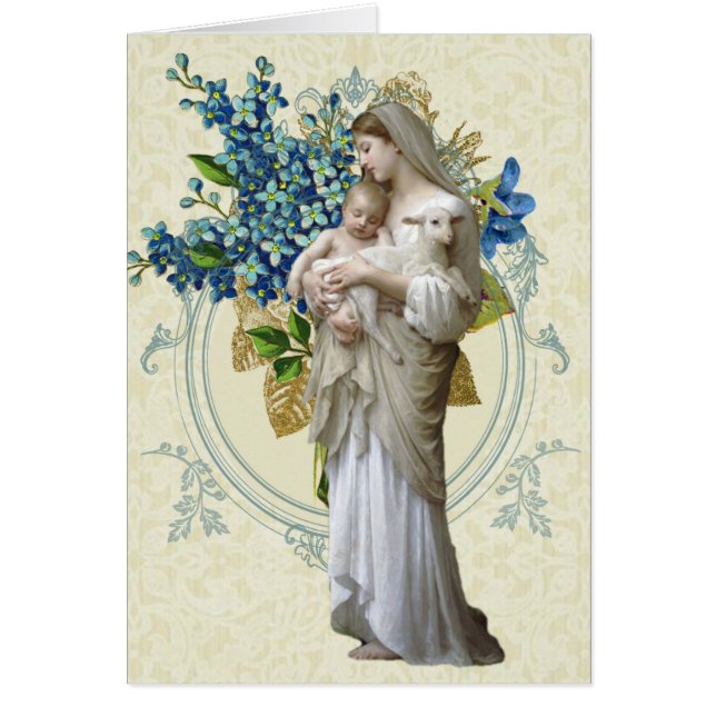 Virgin Mary Funeral Sympathy Holy Card Thank You (Front)