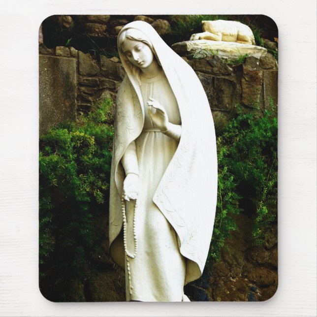 Virgin Mary Garden Statue Mouse Mat (Front)