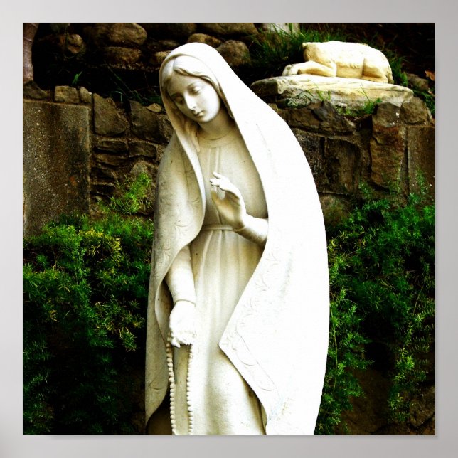 Virgin Mary Garden Statue Poster (Front)