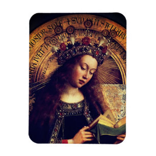 Virgin Mary -  Ghent Altarpiece by Jan van Eyck Magnet
