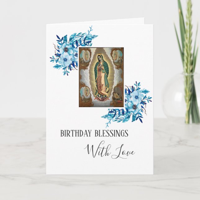 Virgin Mary Guadalupe Birthday Mexico Religious Card (Front)