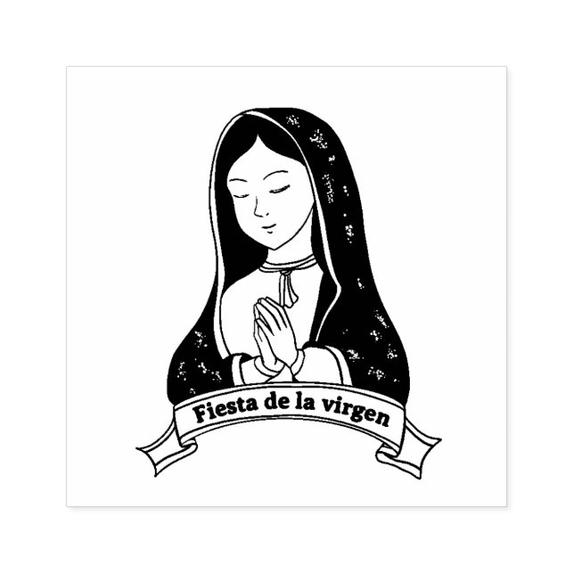 Virgin Mary Guadalupe Mexican Religious Catholic Rubber Stamp (Imprint)