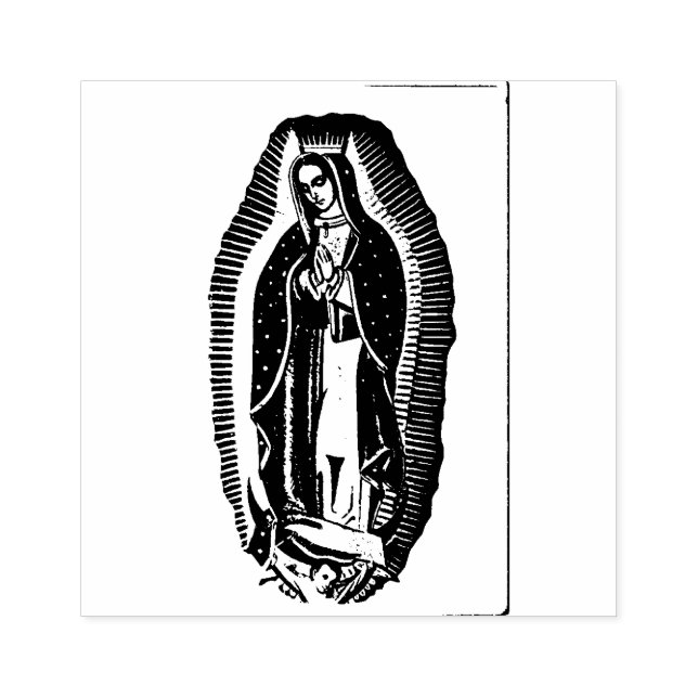 Virgin Mary Guadalupe Mexican Religious Catholic Rubber Stamp (Imprint)