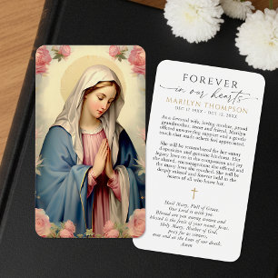 Virgin Mary Hail Mary Memorial Prayer Cards