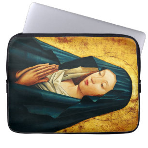 Virgin Mary Hodegetria Byzantine Catholic Icon Art Laptop Sleeve