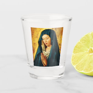 Virgin Mary Hodegetria Byzantine Catholic Icon Art Shot Glass