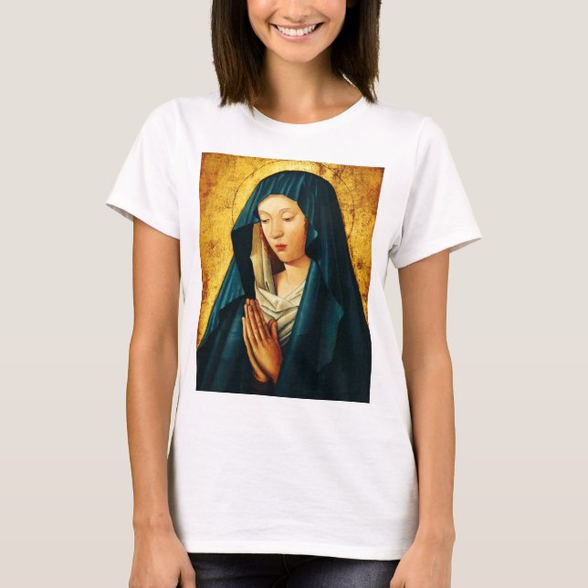 Virgin Mary Hodegetria Byzantine Catholic Icon Art T-Shirt (Front)