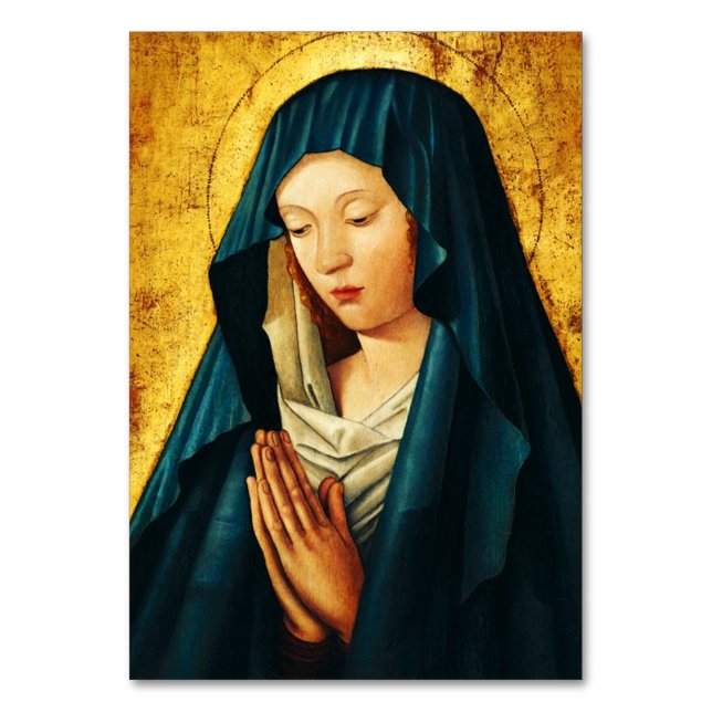 Virgin Mary Hodegetria Byzantine Catholic Icon Art Table Number (Front)