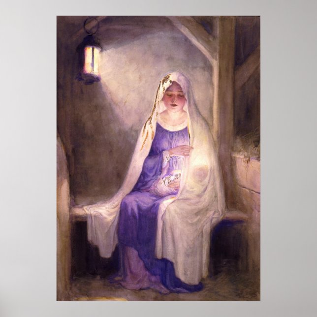 Virgin Mary Holding Baby Jesus 1912 Poster (Front)