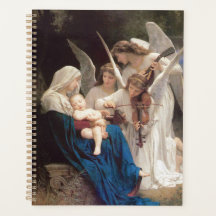 Virgin Mary Holding Baby Jesus Angels Spiral