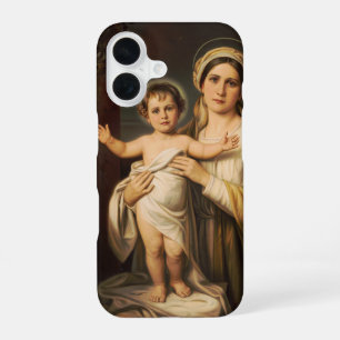 Virgin Mary holding baby Jesus  iPhone 16 Case