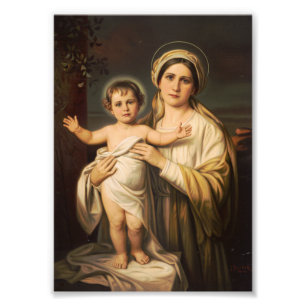 Virgin Mary holding baby Jesus  Photo Print