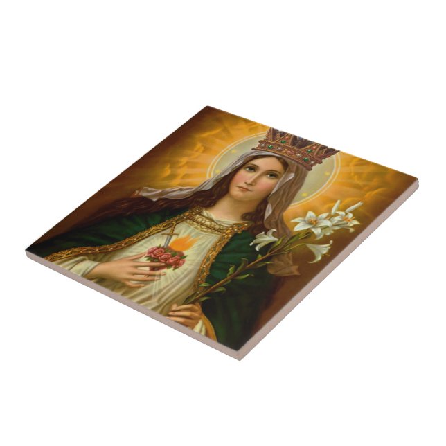 Virgin Mary Immaculate Heart Queen of Heaven  Tile (Side)