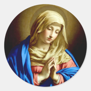 Virgin Mary in Prayer Classic Round Sticker