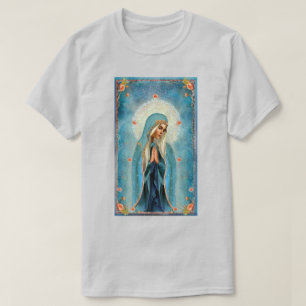 Virgin Mary In Prayer in Blue Pretty Women's T-Shirt