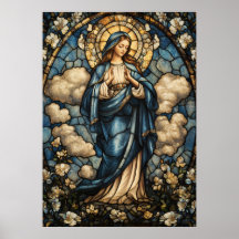 Virgin Mary in Stunning Stained Glass Art