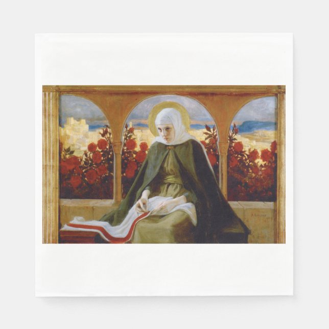 Virgin Mary in the Rose Garden (Albert Edelfelt) Napkin (Front)
