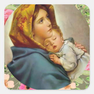 Virgin Mary Jesus Blessed Mother Holy Mary Square Sticker