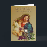 Virgin Mary Jesus Catholic Priest Birthday Prayer Card<br><div class="desc">Let these beautiful Blessed Virgin Mary with the Baby Jesus and the Eucharist cards express your appreciation to your special priest friends on their birthday! All texts and fonts can be modified.</div>