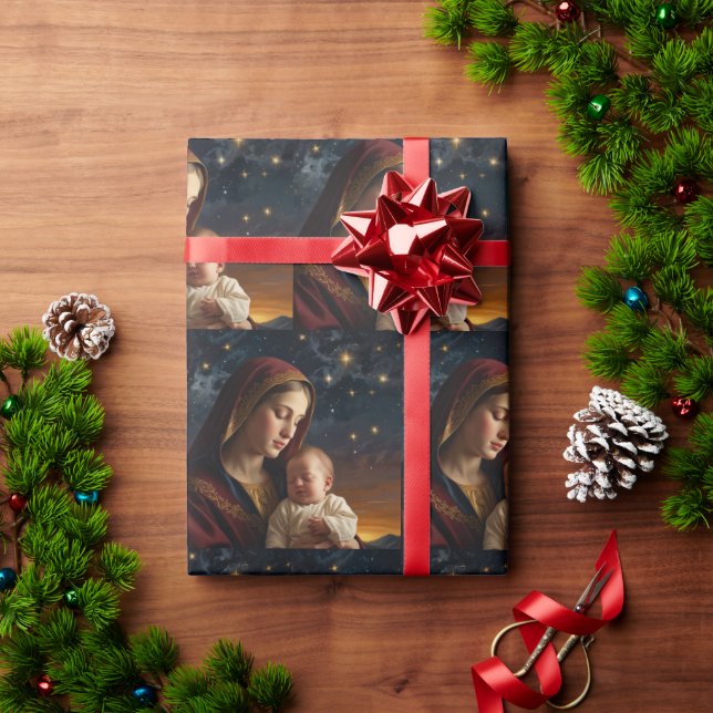 Virgin Mary & Jesus Christ Nativity Wrapping Paper (Holiday Gift)