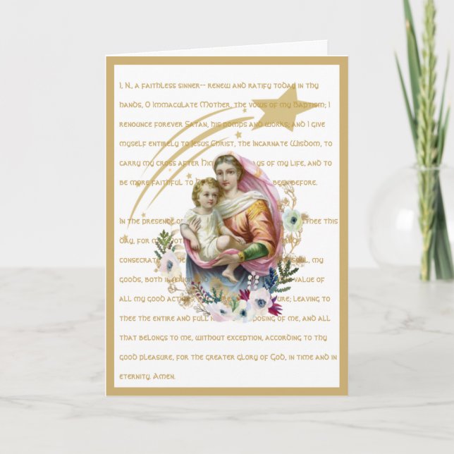 Virgin Mary Jesus Consecration Prayer Religious Card (Front)