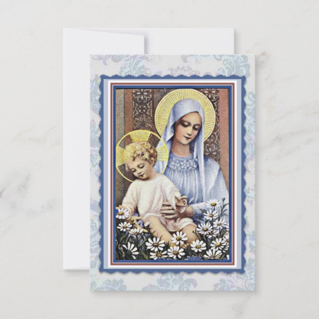 Virgin Mary Jesus Lovely Lady Dressed in Blue Poem (Front)