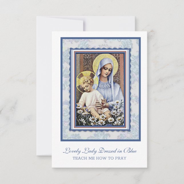 Virgin Mary Jesus Lovely Lady Dressed in Blue Poem (Front)