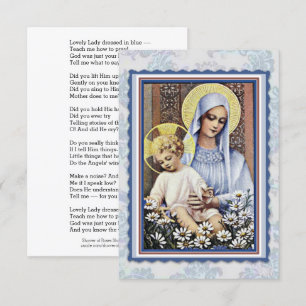 Virgin Mary Jesus Lovely Lady Dressed in Blue Poem Invitation
