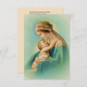 Virgin Mary Jesus Lovely Lady Dressed in Blue Poem Invitation