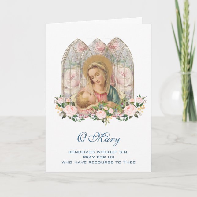 Virgin Mary Jesus Mothers Day Catholic Card (Front)