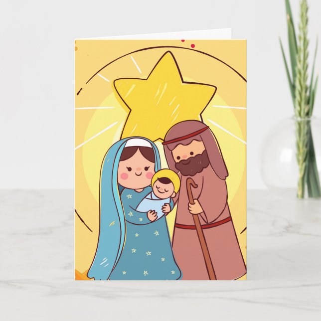 Virgin Mary Jesus Nativity Christmas Holiday Card (Front)