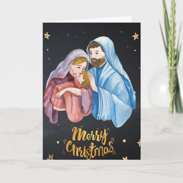 Virgin Mary Jesus Nativity Christmas Holiday Card (Front)