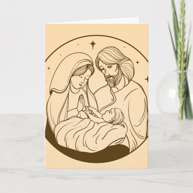 Virgin Mary Jesus Nativity Christmas Holiday Card (Front)