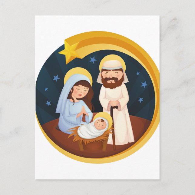 Virgin Mary Jesus Nativity Christmas Postcard (Front)
