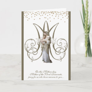 Virgin Mary Jesus Religious Mothers Day Card