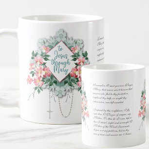 Virgin Mary Jesus Rosary Catholic Memorare Coffee Mug