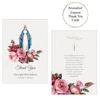 Virgin Mary Large Red Roses Catholic Funeral