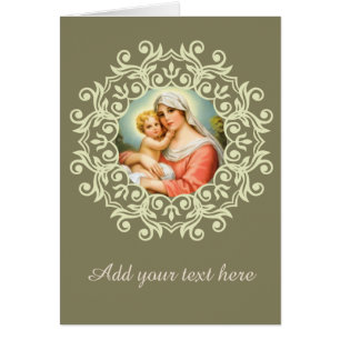 Virgin Mary Madonna with Baby Jesus Lace