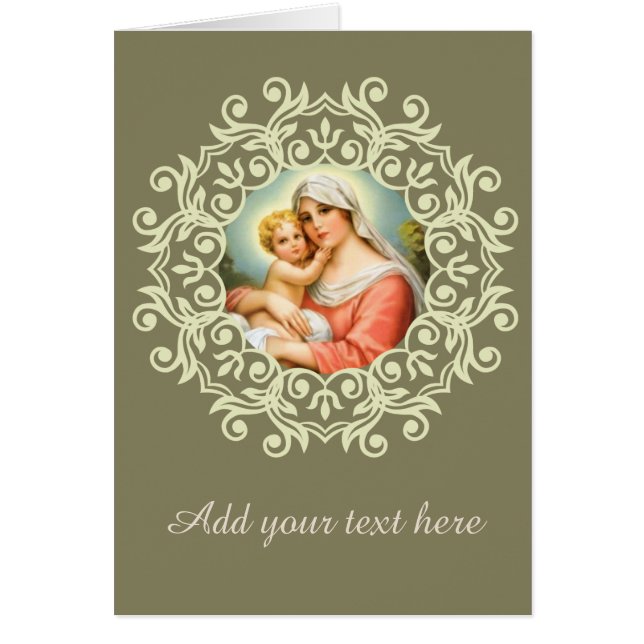 Virgin Mary Madonna with Baby Jesus Lace (Front)