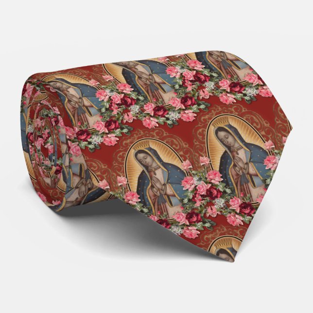 Virgin Mary of Guadalupe Mexico Spanish Neck Tie (Rolled)