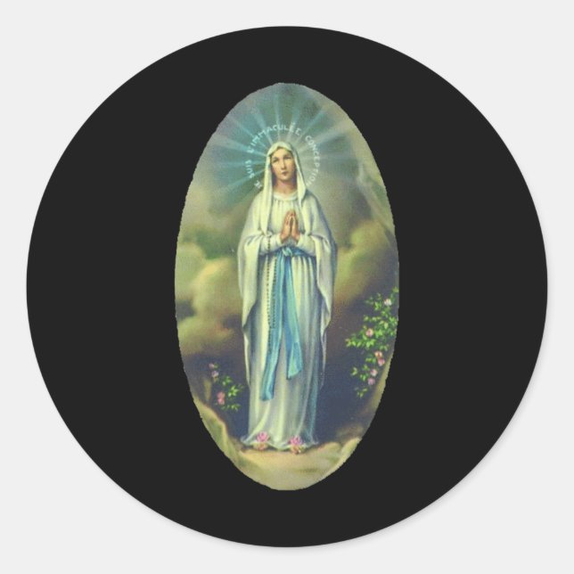 Virgin Mary Of Lourdes Our Lady Christian Gift For Classic Round Sticker (Front)